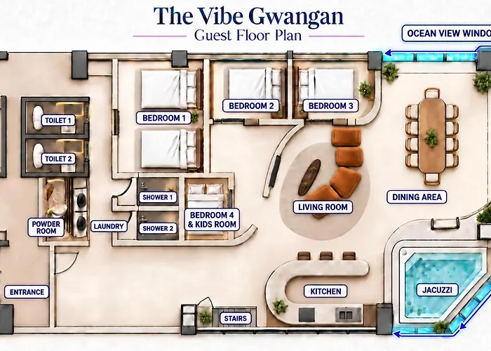 Oceanfront Private - The Vibe Gwangan 아파트
